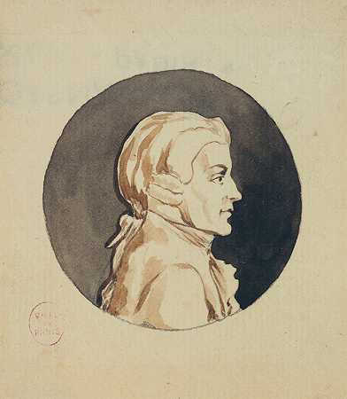 路缘石肖像`Portrait de Bordages (1778) by Claude Bornet