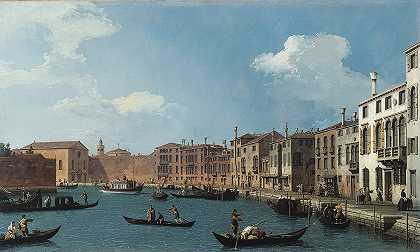 威尼斯圣基亚拉运河景色`Vue du canal de Santa Chiara, à Venise (1730) by Canaletto