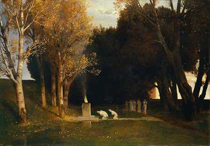 神圣的小树林`The Sacred Grove (1882) by Arnold Böcklin