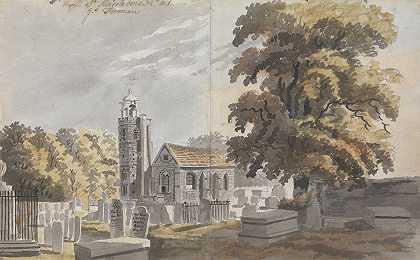 马利朋教堂`Church at Marlylebone by James Miller
