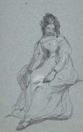 坐着的女孩`Seated Girl (1820–40) by George Jones