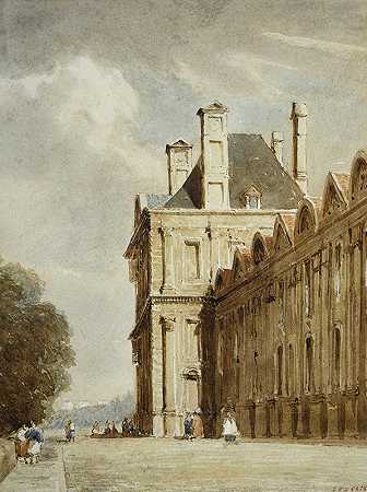 弗洛尔广场`Le Pavillon de Flore (1830~1840) by Thomas Shotter Boys
