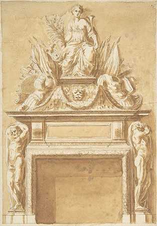 壁炉台的设计`Design for a Mantlepiece (mid~18th–late 18th century) by Christian Gottlob Mietzsch