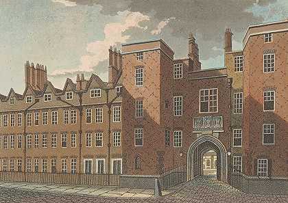 林肯斯盖特`Lincolns Inn Gate (1800) by Samuel Ireland