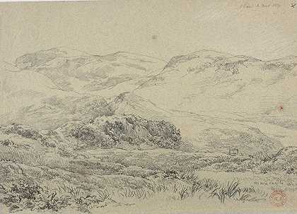 奥班的风景`Paysage à Oban (1850) by Jacques-Raymond Brascassat