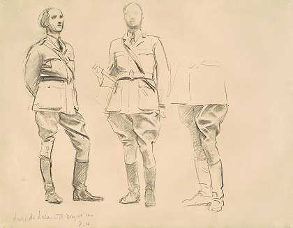 研究第一次世界大战和年的将领`Studies for General Officers of World War I (1920~1922) by John Singer Sargent
