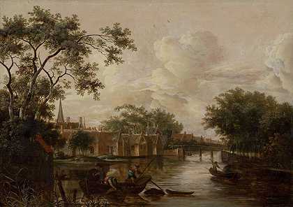 有河的城镇`Town with River (1680–1690) by P. van Mase