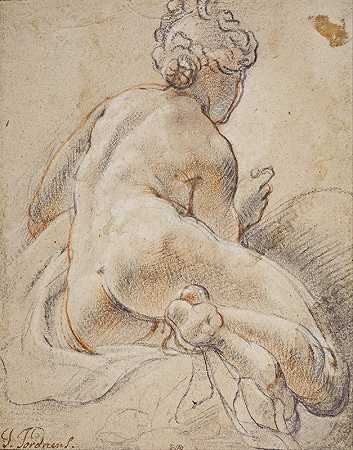 女性裸体，从后面看`Female Nude, Seen from the Back (1601) by Jacob Jordaens