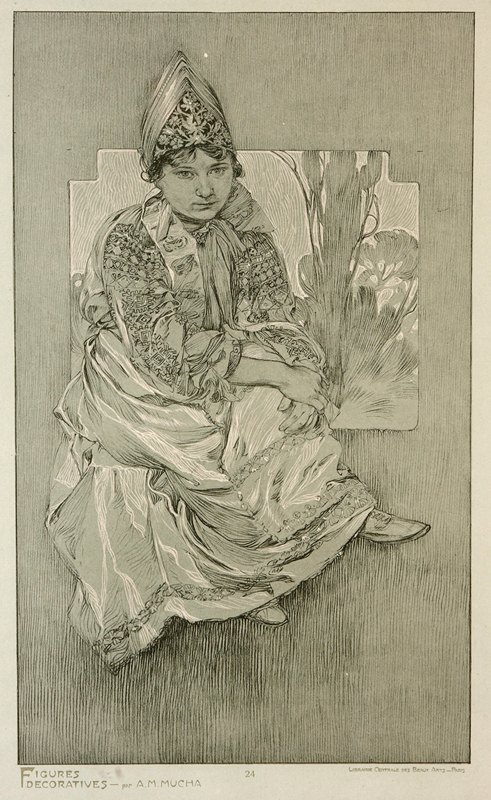 装饰性人物`Figures Décoratives (1905) by Alphonse Mucha