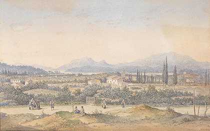 马耳他的风景`Landschaft In Malta (Ca. 1860) by Anton Schranz