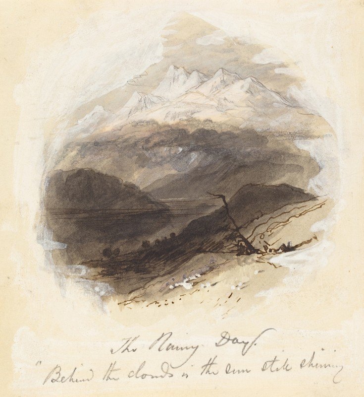 朗费罗的插图s雨天`Illustration for Longfellows The Rainy Day (1850s) by Myles Birket Foster