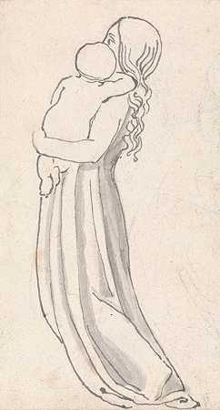 怀抱孩子的女人`Woman Carrying a Child in Her Arms by John Flaxman