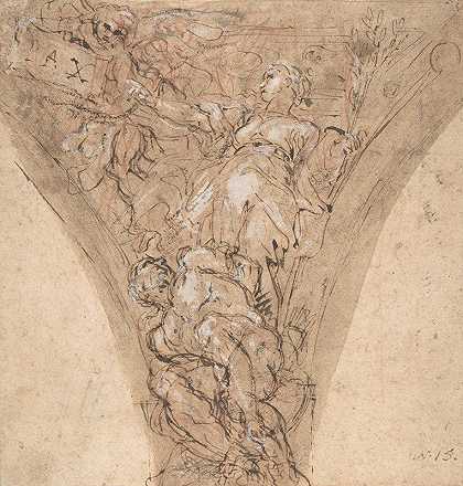 寓言中的和平人物`Allegorical Figure of Peace (1625–1713) by Carlo Maratti