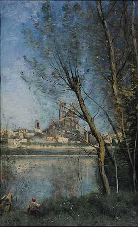 螳螂（早晨）`Mantes (le matin) (1865) by Jean-Baptiste-Camille Corot