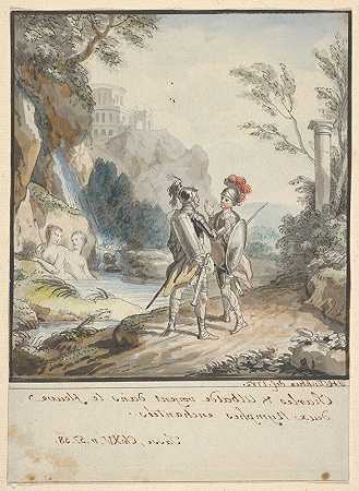 卡洛和乌巴尔多抵抗阿米达的魔法仙女`Carlo and Ubaldo Resisting the Enchantments of Armidas Nymphs (1782) by Johann Heinrich Wilhelm Tischbein