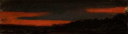 日落`Sunset (1880) by Adam Chmielowski