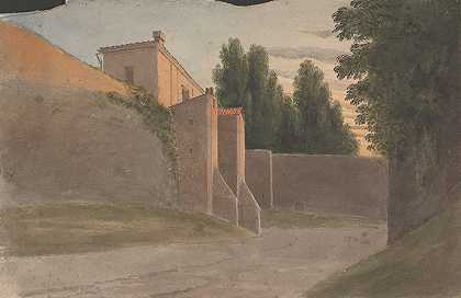 在罗马的城墙下`Under the Walls of Rome (1818) by Isaac Weld