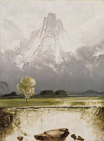 木柄`Stetind med bjerk (1864) by Peder Balke