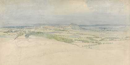 爱丁堡的远景`A Distant View of Edinburgh (1809) by Thomas Stothard
