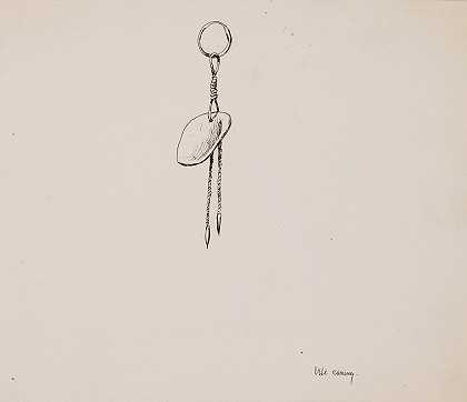 外耳环`Ute Earring (1891) by Frederic Remington