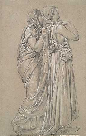 向海格女神祈祷的研究`Study for Invocation to the Goddess Hygeia (1862) by Louis-Héctor Leroux