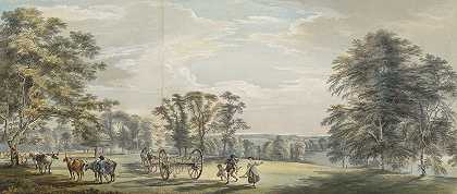 卢顿公园的黎明`Dawn in Luton Park (1763~1765) by Paul Sandby