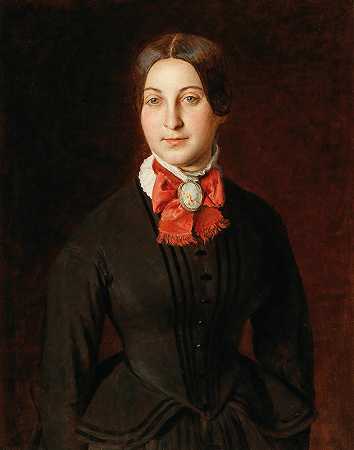 艺术家妹妹的肖像`Portrait of the Artist’s Sister (1847) by Johann Baptist Reiter