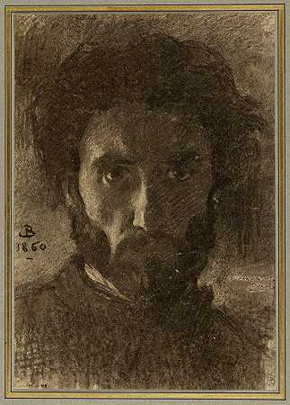 l和肖像专业演员`Portrait de lartiste (1860) by Léon Bonnat