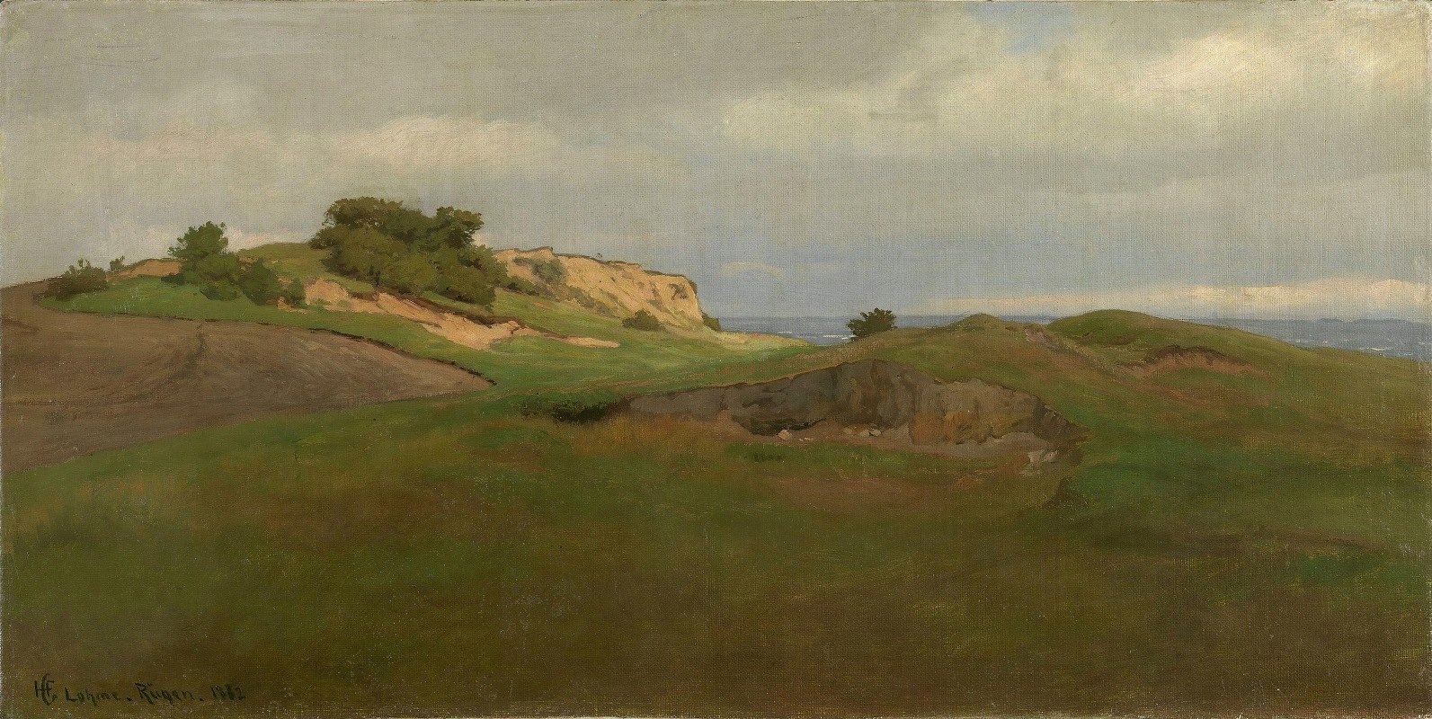 海岸景观，吕根`Coastal Landscape, Rügen (1882) by Hans Gude