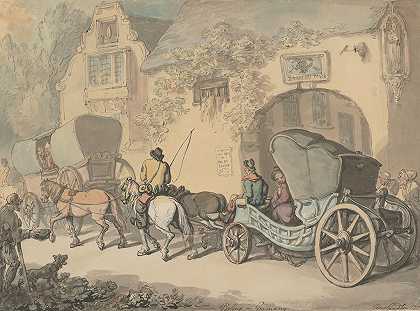 在德国发帖`Posting in Germany (ca. 1780–1825) by Thomas Rowlandson