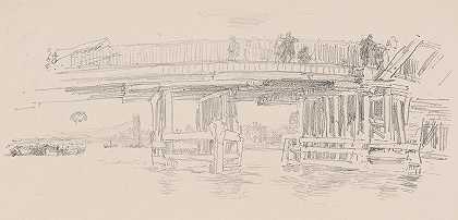 旧巴特西大桥`Old Battersea Bridge (1878) by James Abbott McNeill Whistler