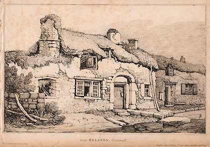 康沃尔郡赫尔斯顿附近`Near Helston, Cornwall (1813) by Samuel Prout