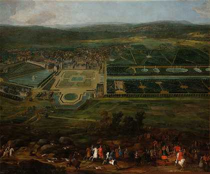 枫丹白露城堡景色`View of the Château de Fontainebleau (1718~1723) by Pierre-Denis Martin