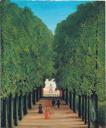 圣克劳德公园大道`The Avenue in Saint~Cloud Park (ca. 1908) by Henri Rousseau