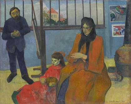 舒弗内克和工作室`Schuffeneckers Studio (1889) by Paul Gauguin