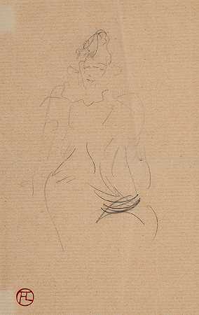 女性剪影`Silhouette de femme by Henri de Toulouse-Lautrec