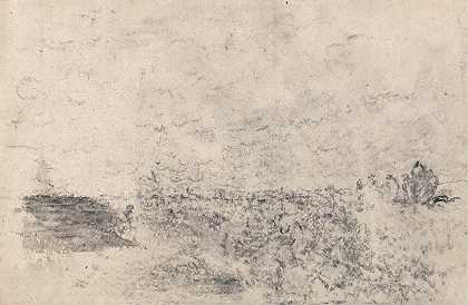 荒原上的风`The Wind on the Heath (between 1850 and 1859) by David Cox