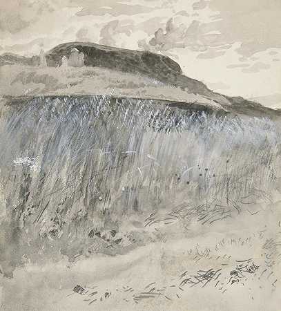 景观-田野`Landscape – Fields (1984) by Edwin Austin Abbey