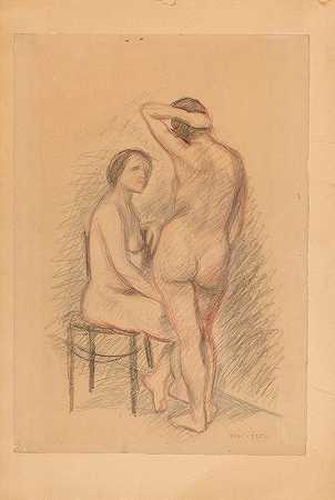 两个裸体`Two nudes (1935) by Zygmunt Waliszewski