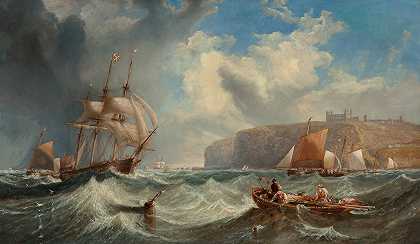 经过港口浮标，惠特比`Passing the harbour buoy, Whitby (1867) by James Wilson Carmichael
