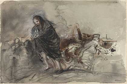 豆艾之后`After Douai (probably 1918) by Jean-Louis Forain