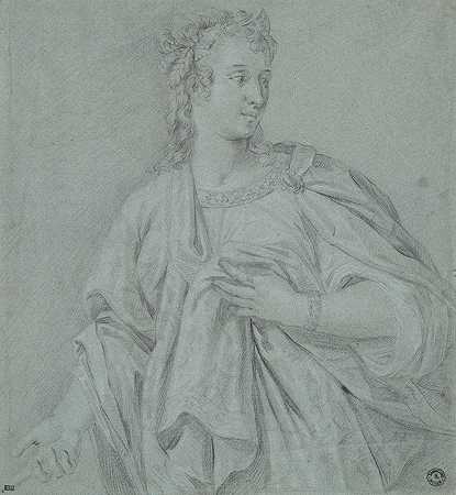 克劳迪斯的妻子埃莉亚·佩蒂娜的肖像`Portrait of Elia Petina, Wife of Claudius by After Marcus Christoph Sadeler