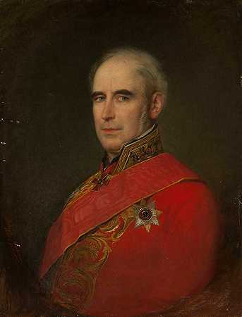 参议员罗穆阿尔德·休贝的画像`Portrait of Romuald Hube, senator (1852) by Aleksander Stankiewicz