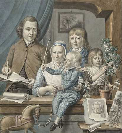 这位艺术家本人和他的家人`De kunstenaar zelf en zijn gezin (1796) by Warner Horstink
