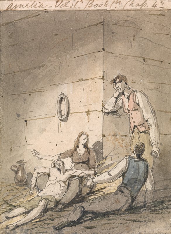 菲尔丁和的插图s阿米莉亚`Illustration to Fieldings Amelia by George Chinnery