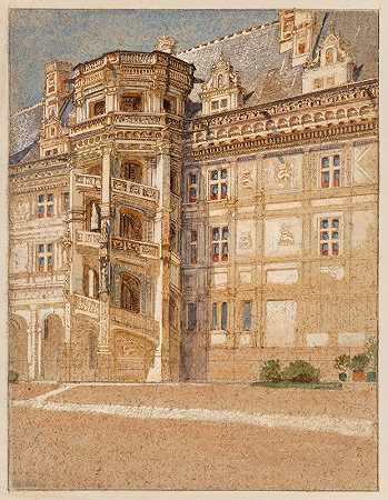 布卢瓦城堡`Chateau de Blois (circa 1875) by Samuel Colman