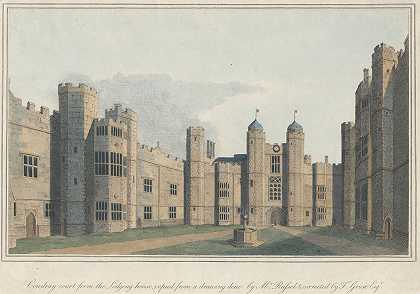 寄宿处的考德雷庭院`Cowdray Court from the Lodging House by Capt. Francis Grose