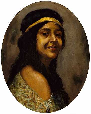 女人的肖像`Portrait of a Woman by Edwin A. Harleston
