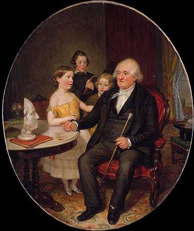 曾祖父萨迦利亚·格林牧师的革命故事`Great~Grand~Fathers Tale of the Revolution—A Portrait of Reverend Zachariah Greene (1852) by William Sidney Mount