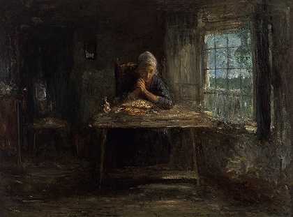饭前优雅`Grace Before Meals (circa 1890) by Jozef Israëls